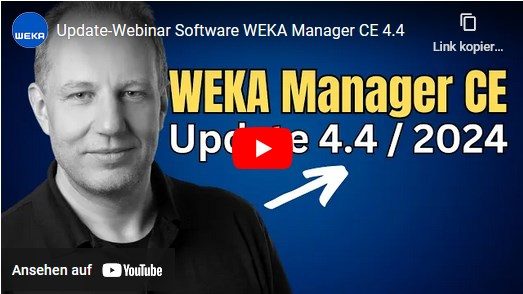 Youtube Vorschaubild zum Update Webinar Aufzeichnung WEKA Manager CE 2024 Version 4.4